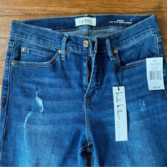 Size 4 Nicole Miller SOHO HIGH RISE ANKLE SKINNY JEANS - Picture 3 of 6